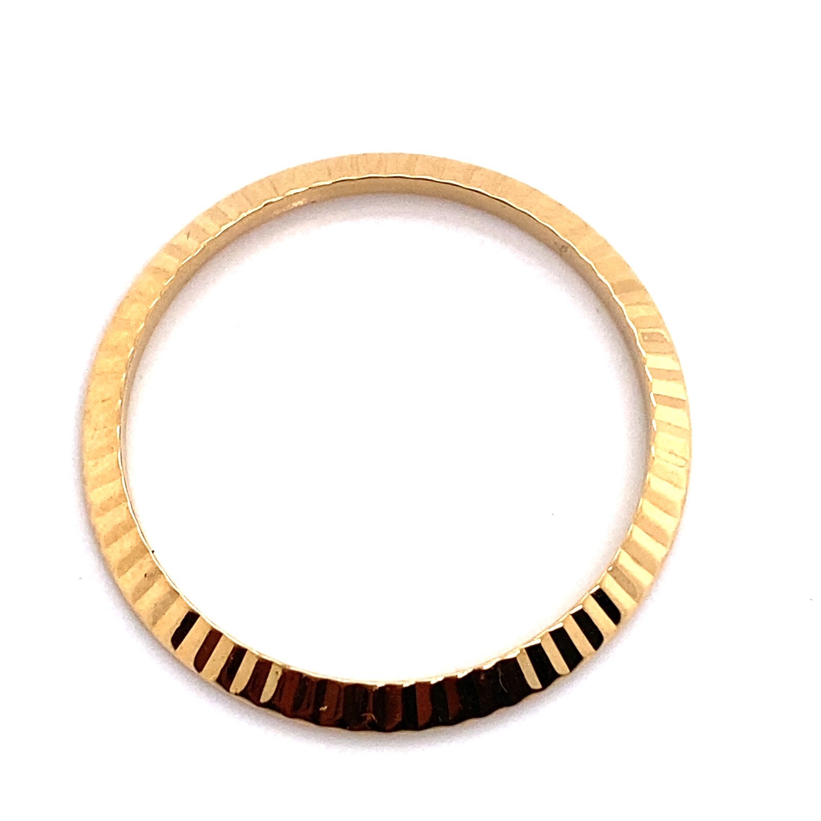 18K Solid Yellow Gold 26 mm Fluted Bezel For Rolex Watch