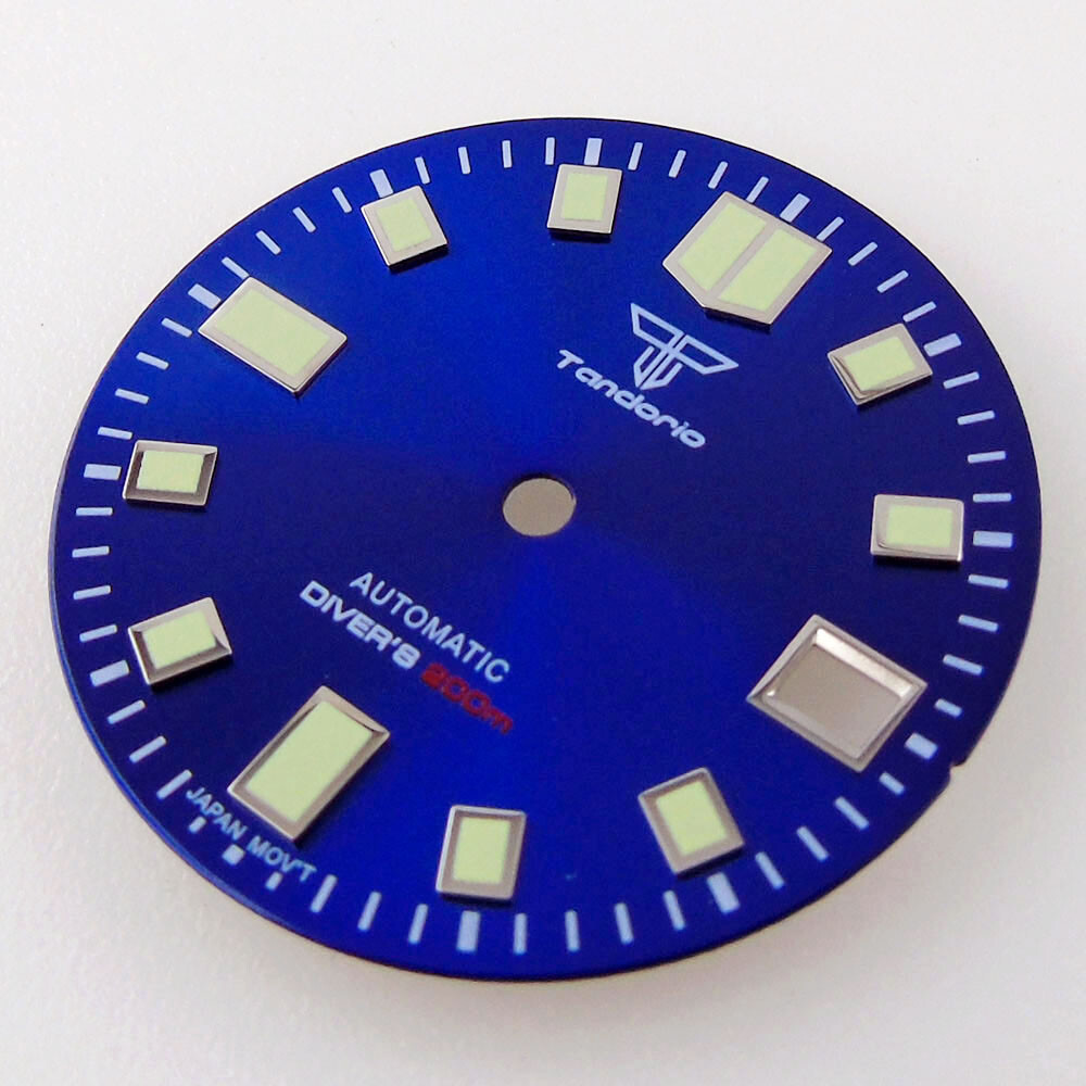 29mm Green Lume Sunburst Watch Dial Fit For NH35/NH35A Movement Date Window