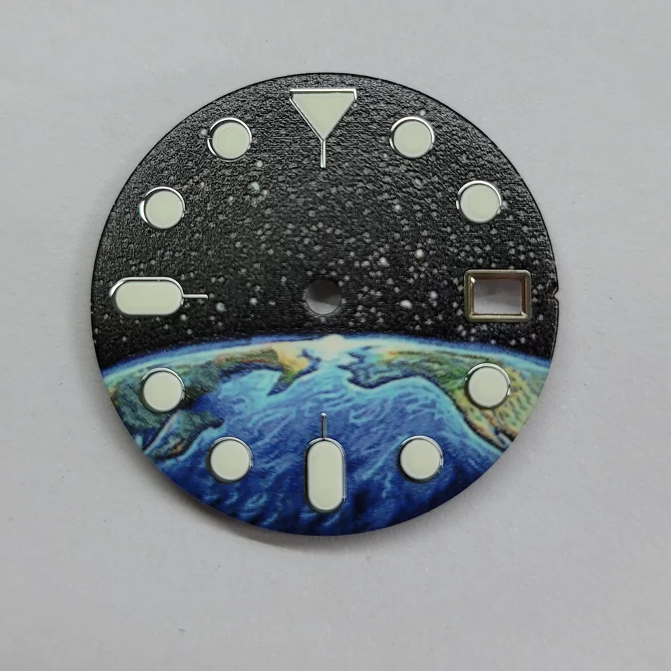 28.5MM Starry Night Dial Watch Dial Green Luminous for NH35/36/4R/7S Movement