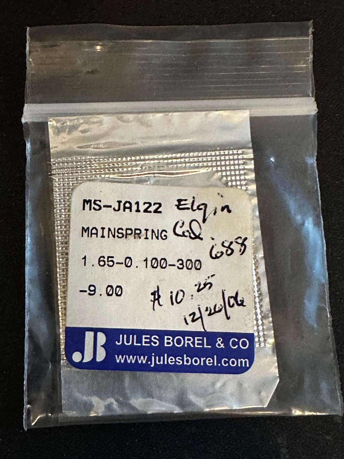 BOREL Mainspring JA122 for 8/0s Elgin Wrist Watches No. 6002 – Alloy