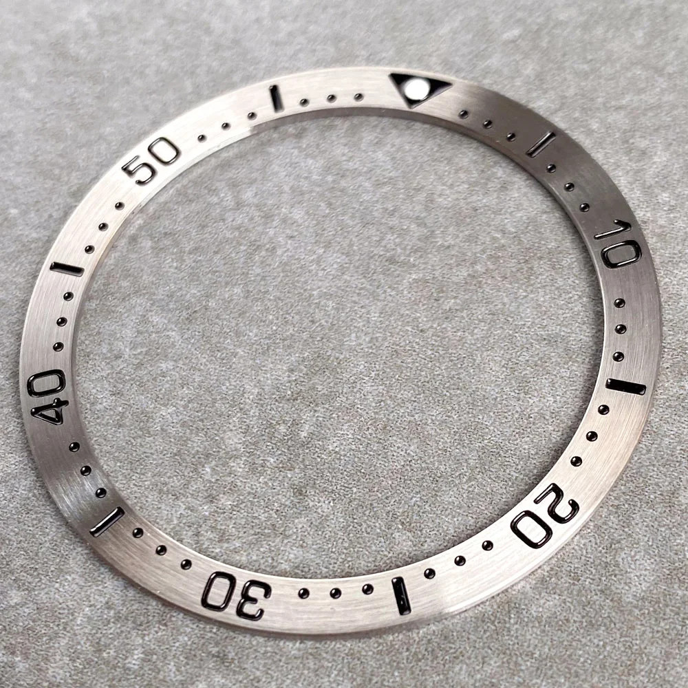 38mm*31.5mm Flat Watch Bezel Insert Silver Steel Fit For SKX 007 Dive Men Watch