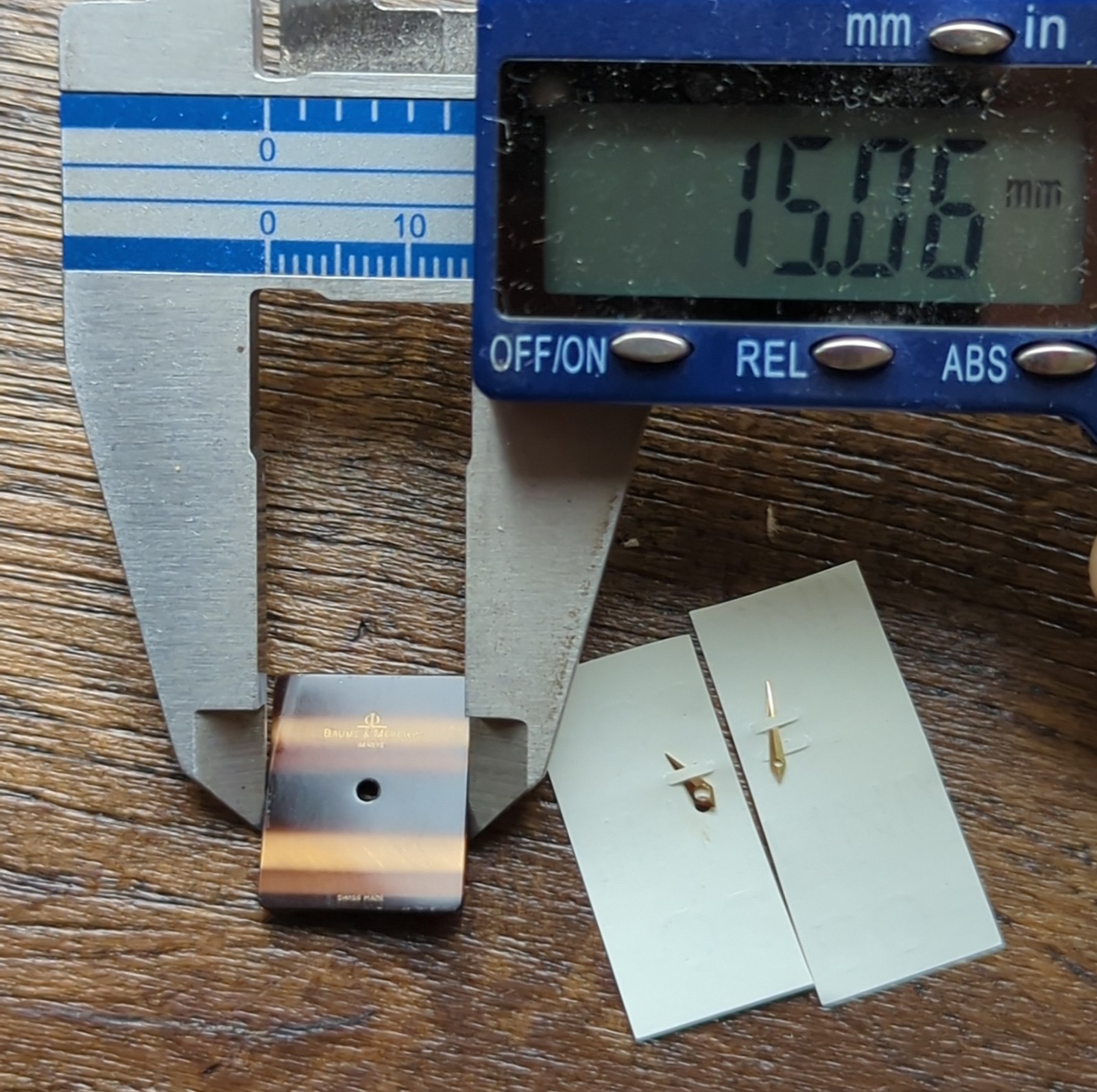 Baume & Mercier Ladies Tiger Eye Watch Dial Part & 18k Gold Hands (AS12)