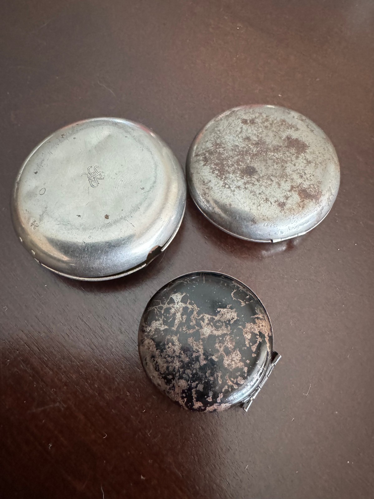 VINTAGE 3 PC POCKET WATCH PAIR PROTECTOR CASES 3 SIZES 57MM , 53MM , 39MM