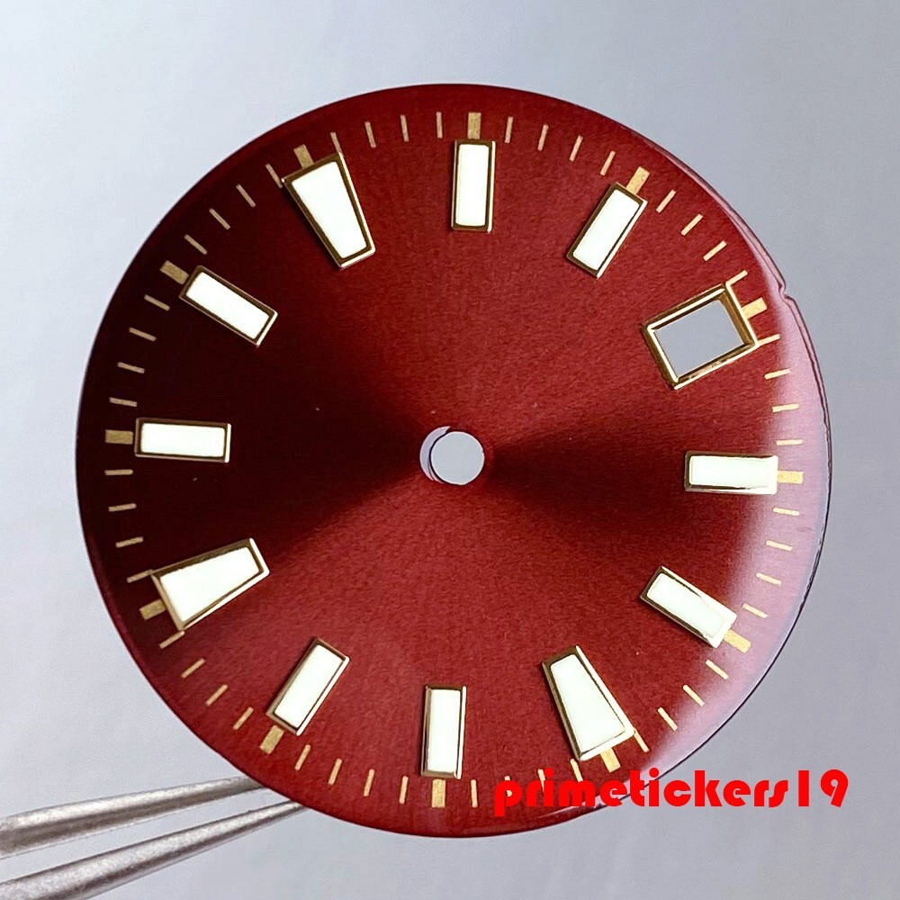 29mm NH35 Watch Dial+Hands Set Sunburst Date Window Lume Wristwatch Accessories