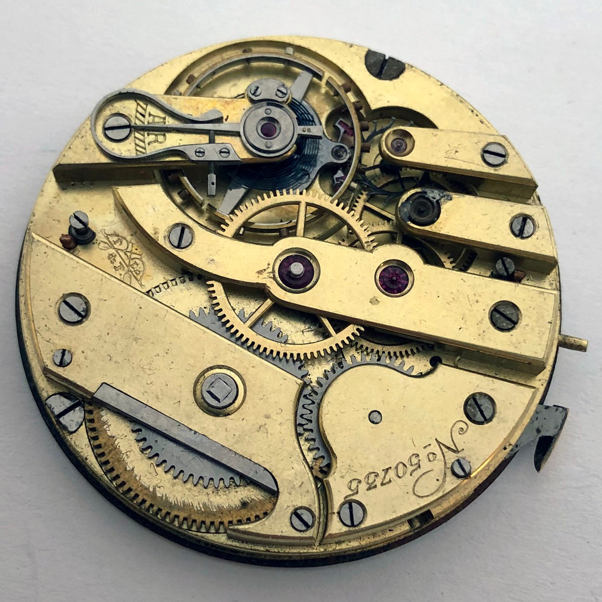 Rare For Part ANTIQUE Pocket Watch Swiss Movement Enamel Dial Repair 44 mm