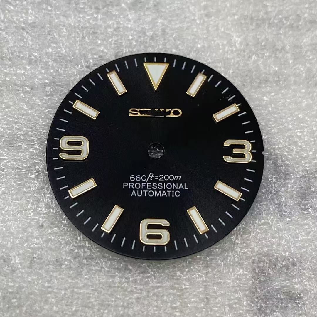 28.5mm Sun Pattern Watch Dial Green Luminous for NH35 NH36 Movement