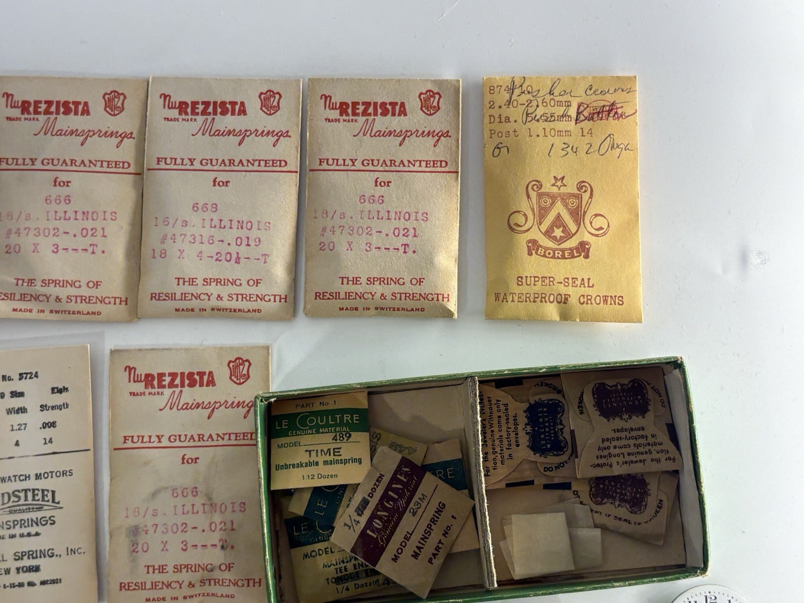 Lot of Vintage Watchmaking Watch Movements, Faces and Crowns for Parts or Repair