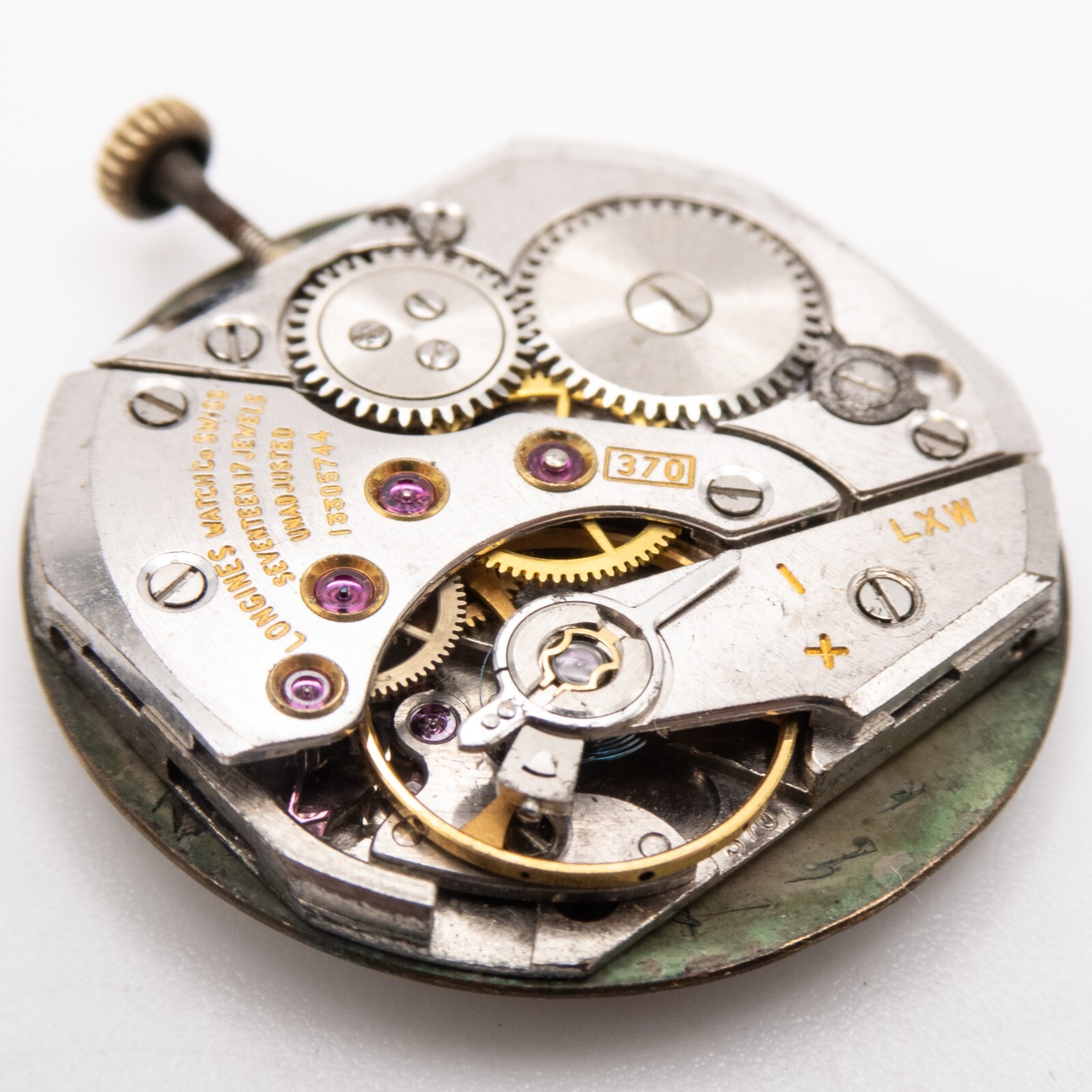 Vintage Longines Caliber 370 17-Jewel Wristwatch Movement, Parts / Repair