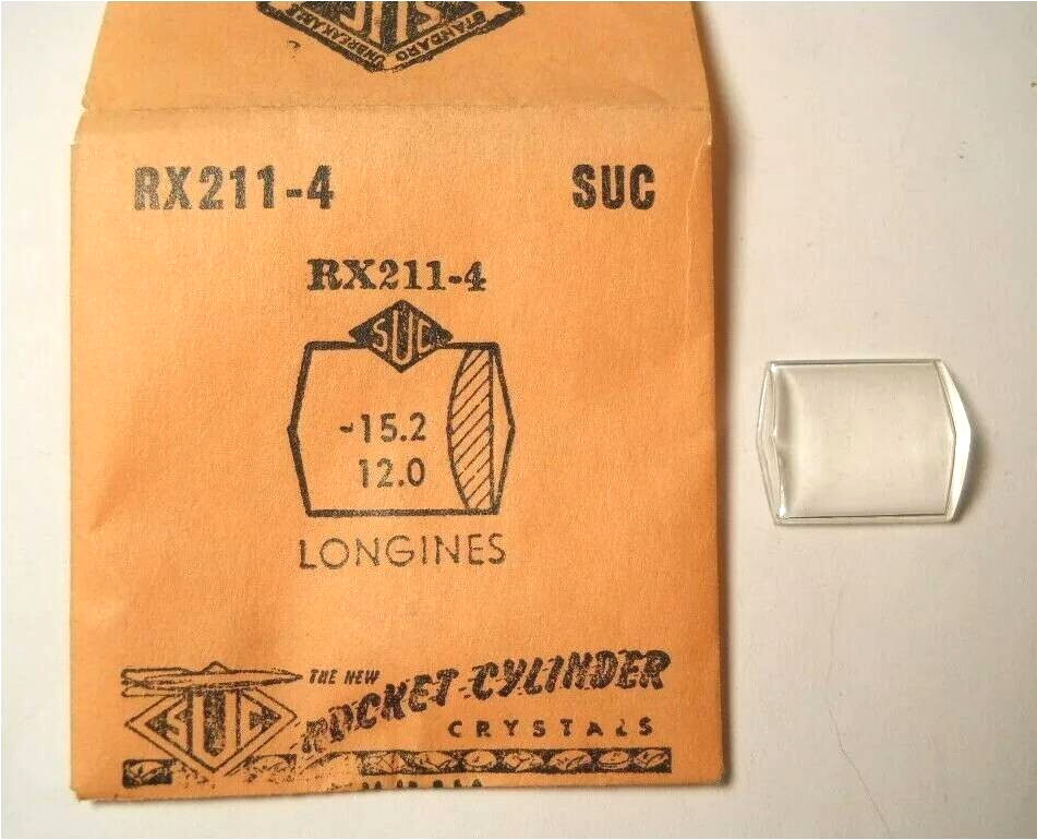 SUC RX211-4 Watch Crystal For Longines Claudette Claudia – 15.2 x 12.0 mm Repair