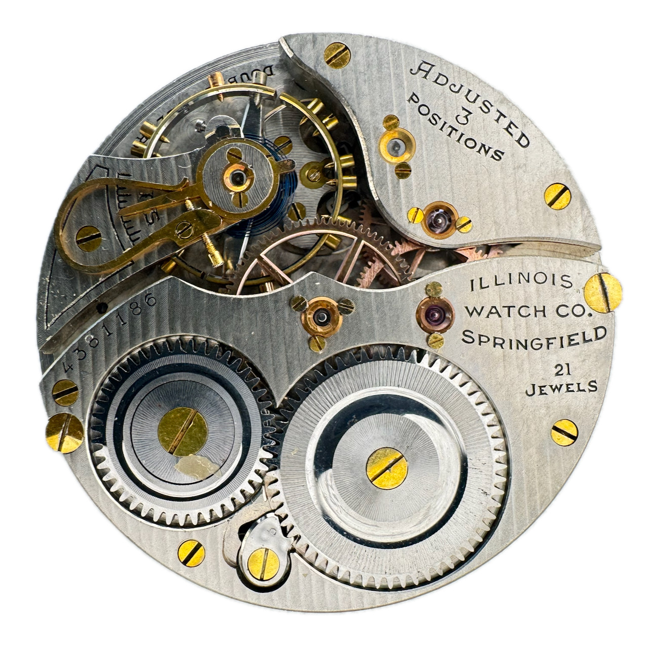 Antique 12s 1923 Illinois 21 Jewel Mechanical Pocket Watch Movement 274 USA