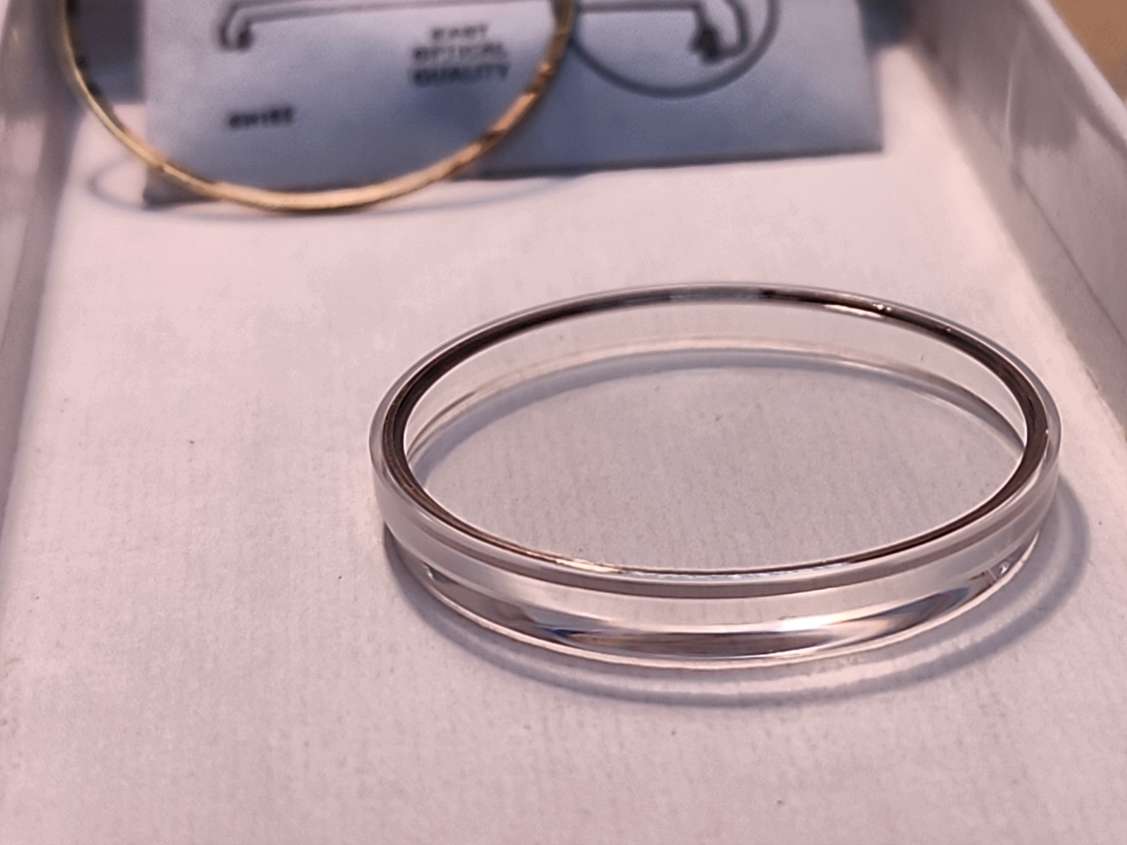 Vintage NOS GS Angle-Tite AT32.2 32.2mm WW Flat Top Crystal-W/2 Armor Rings