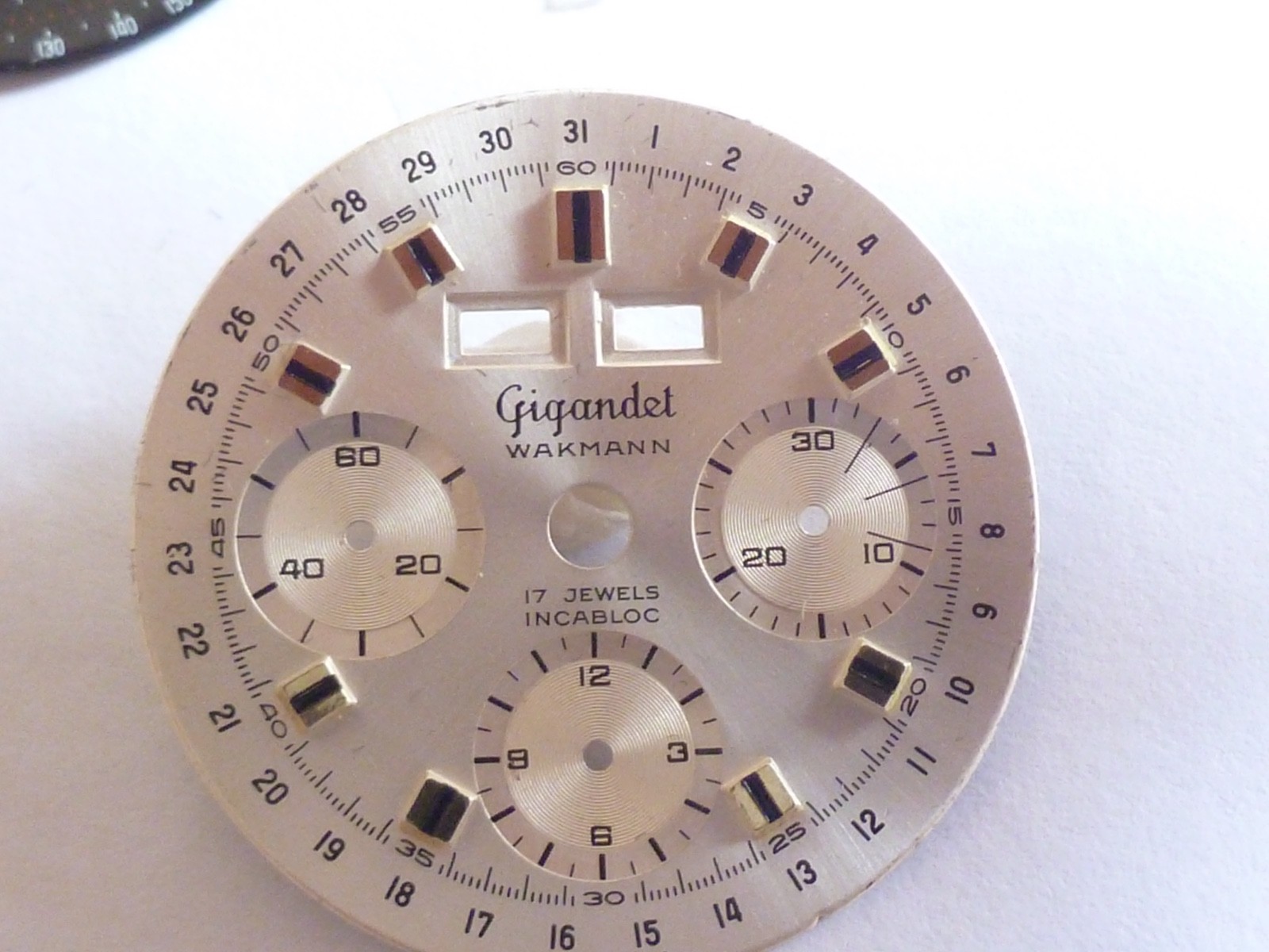 Vintage Gigandet Wakmann Triple Date Chronograph with Valjoux 72C vintage 31mm