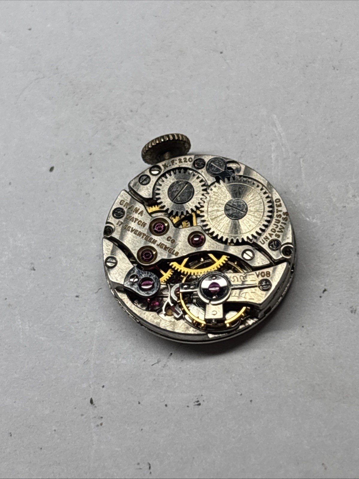 Grana K.F. 220 Wristwatch Movement – Good Condition Balance Complete Functional