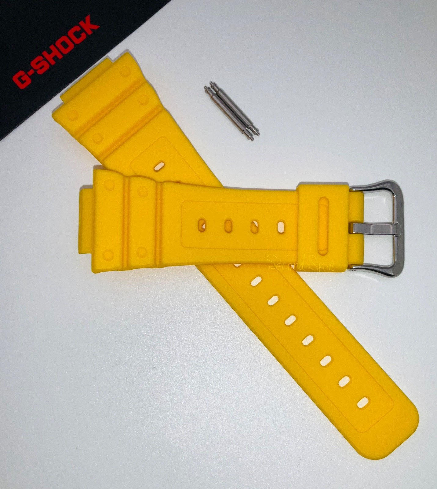 Genuine Casio G-Shock Yellow Resin Watch Band & Bezel Set DW-5600P-9 + Pins
