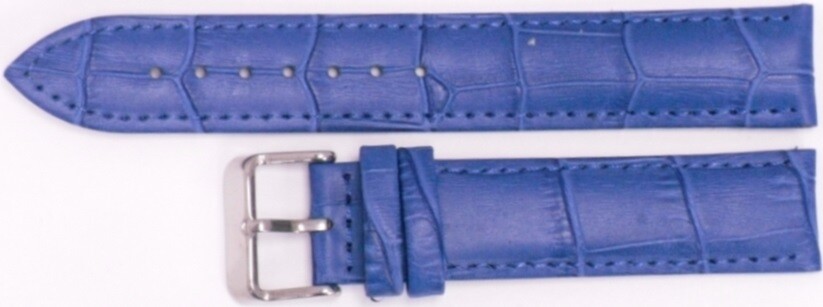 Watch Band Genuine Leather Alligator Grain 18mm,20mm Navy Blue ( A1 Quality)