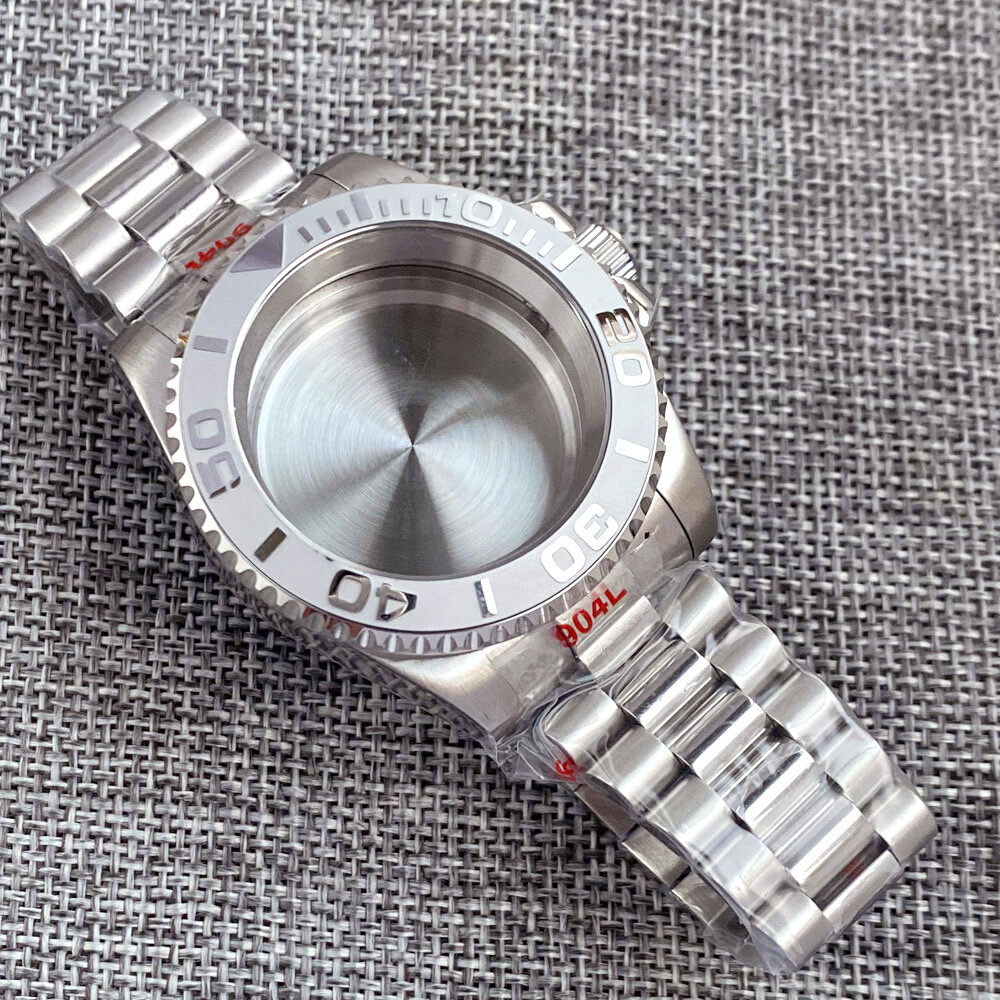 20ATM 40MM SUB President Bracelet Sapphire Watch Case Fit NH34A NH35 NH36 2824