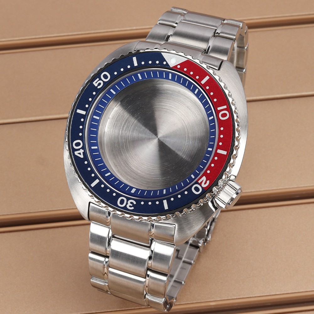 45mm Sapphire Steel Watch Case Bracelet Modify Turtle Mod For Seiko NH34 35 NH36