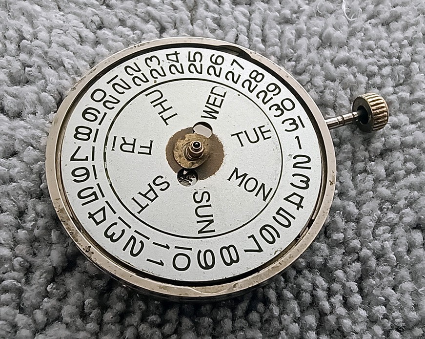 MIDO CAL. 1151 MOVEMENT DAY-DATE STILL RUNNING /AS-IS FOR SERVICE SWISS MADE