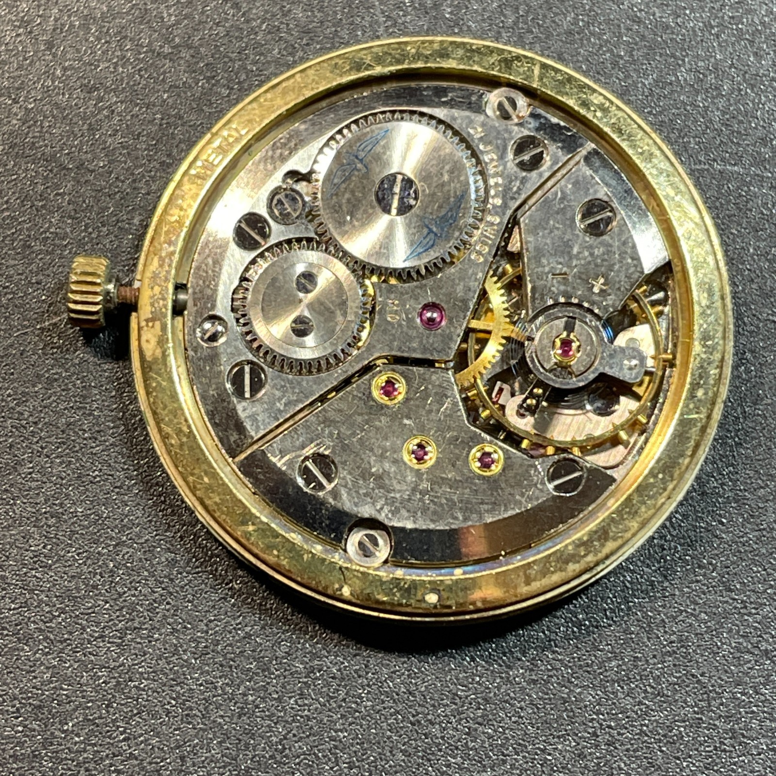 Watch Movement & Dial Enamel ROTARY Roman Face Horologist Parts or Practice 42