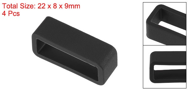 Watch Band Strap Loops Silicone for 18mm Width Watch Band Black 4Set
