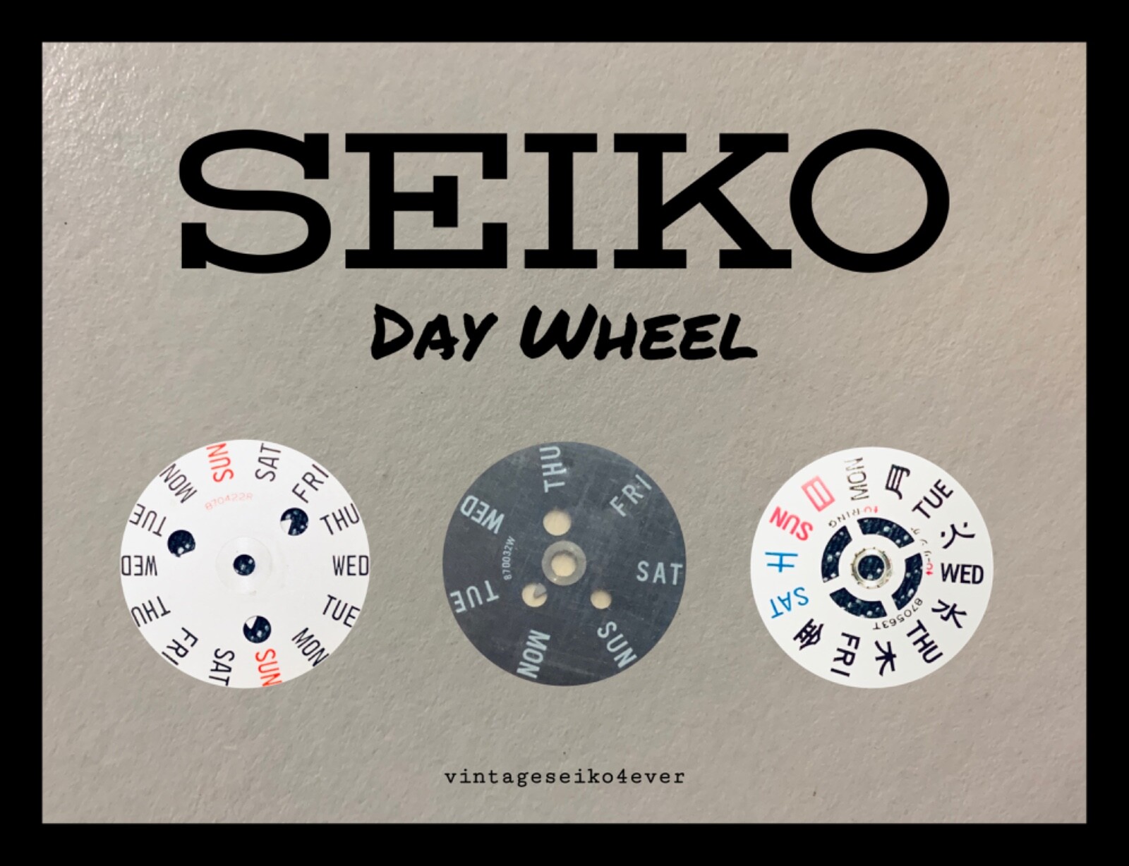 NOS GENUINE SEIKO DAY WHEEL PART NUMBER 870 xxx ALL MODELS SEE LIST