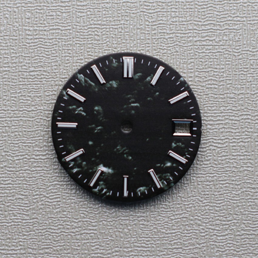 28.5MM Mechanical Watch Dial Green Luminous Dial For NH35 Movement