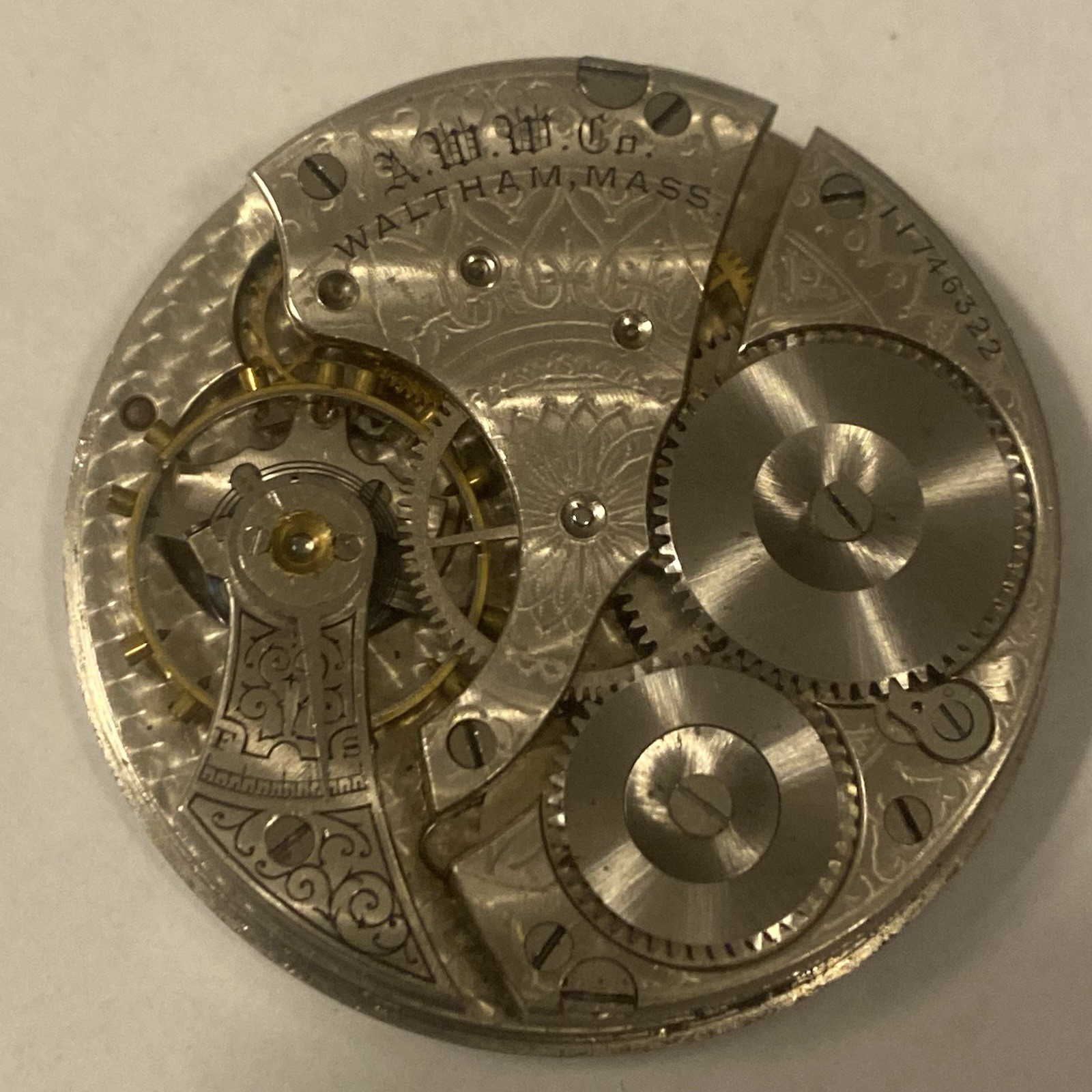 American Watch Company Waltham Mass Movement Pocket Watch Parts Repair