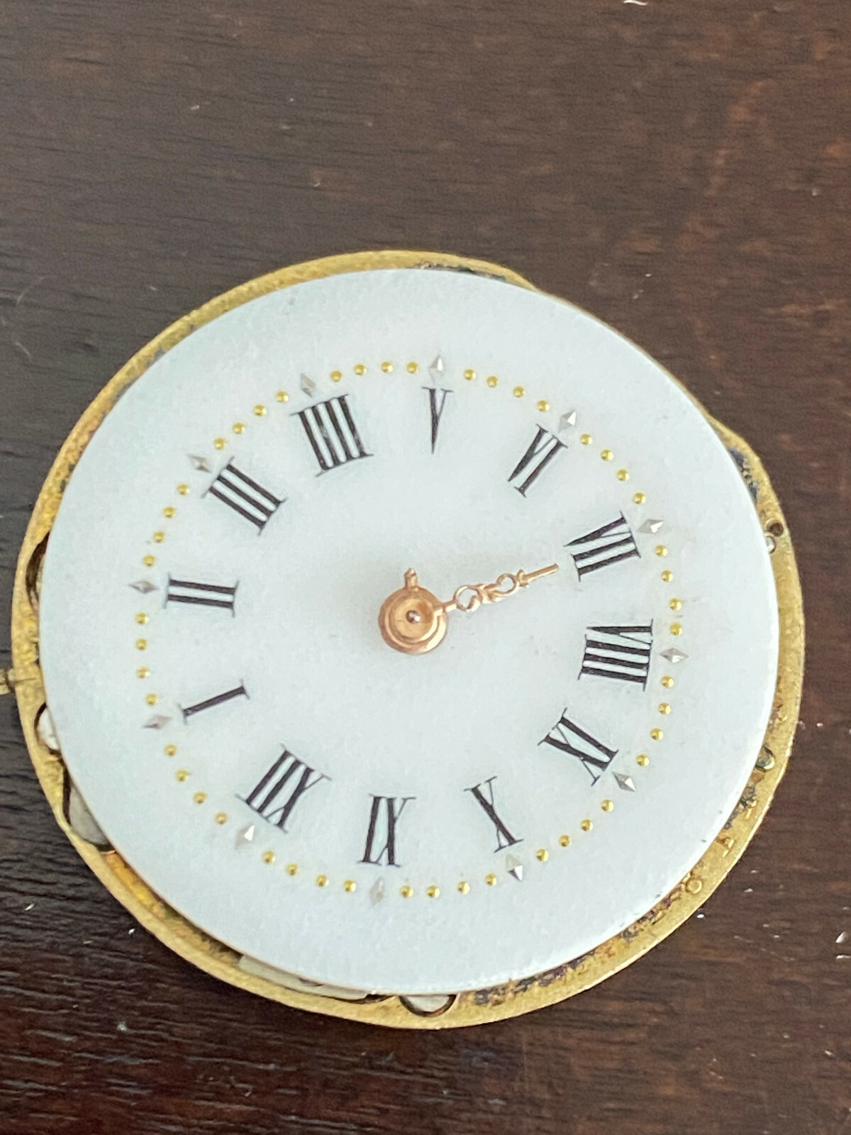 VINTAGE 26.6MM SWISS POCKET WATCH MOVEMENT, FANCY DIAL, FOR PARTS