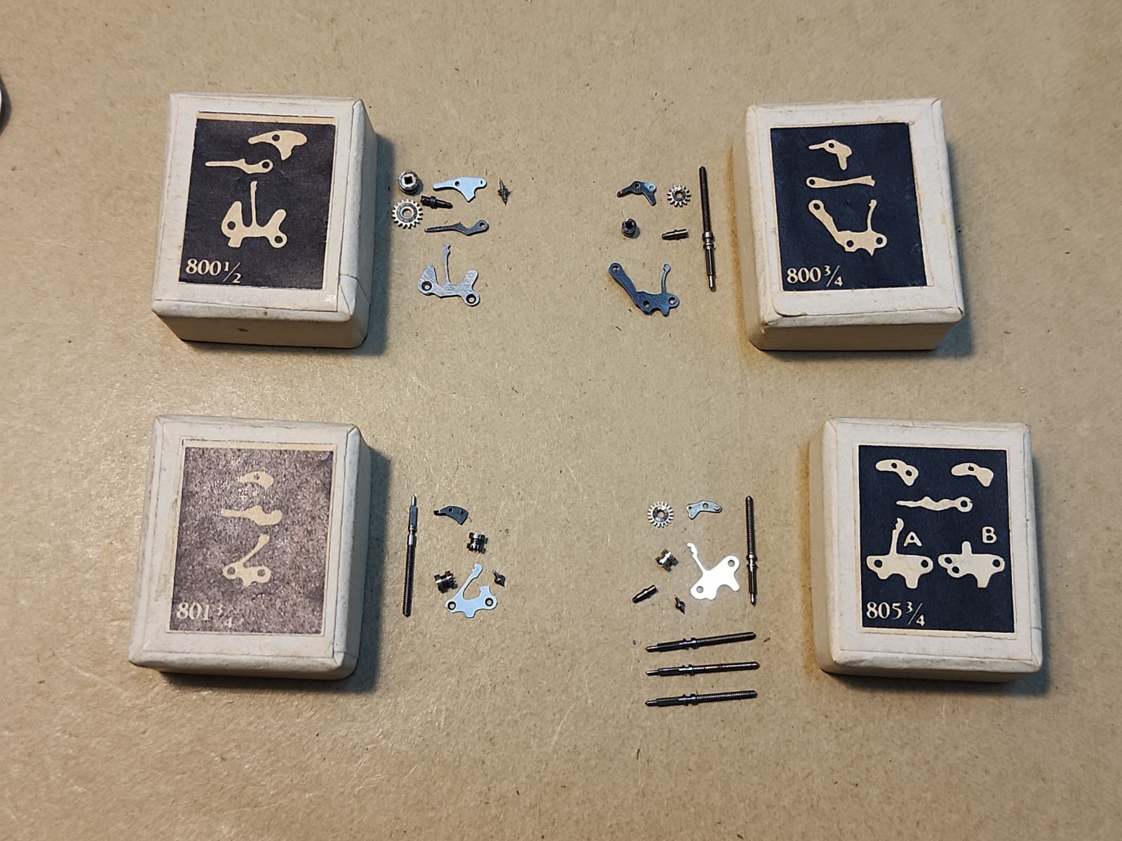 Lot Of Swiss Watch Parts-Balance Staffs & Setting Parts-800-1/2, 801-3/4, ….