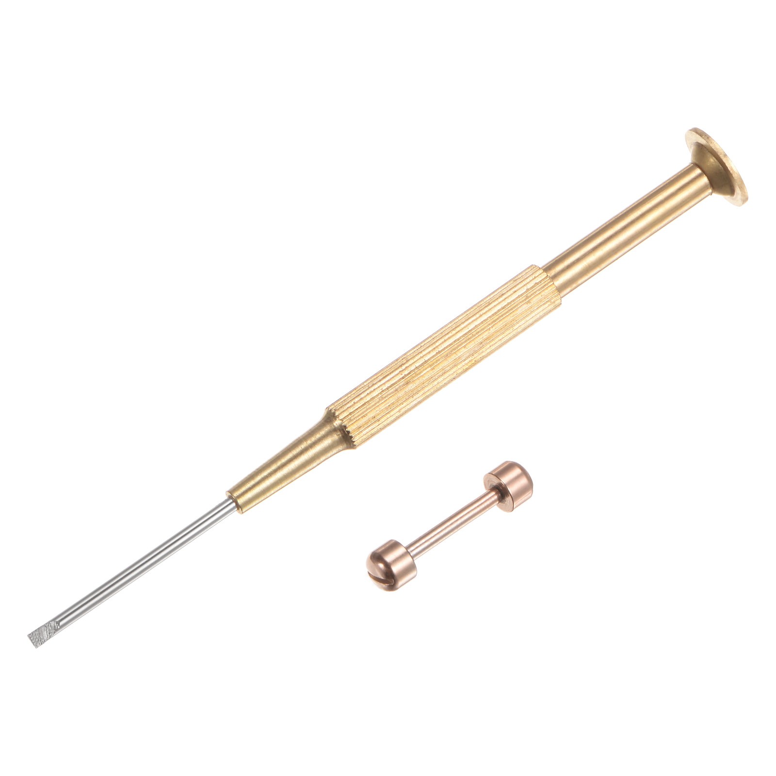 2 in 1 16mm Watch Screw Tube Rod with 2mm Slotted Screwdriver, Rose Gold