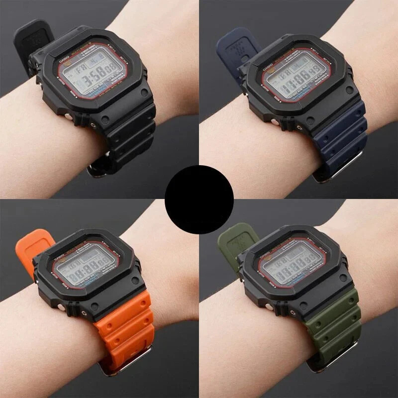 Silicone Case+Strap For Casio G-SHOCK DW5600 DW5000 Resin Waterproof Watch set