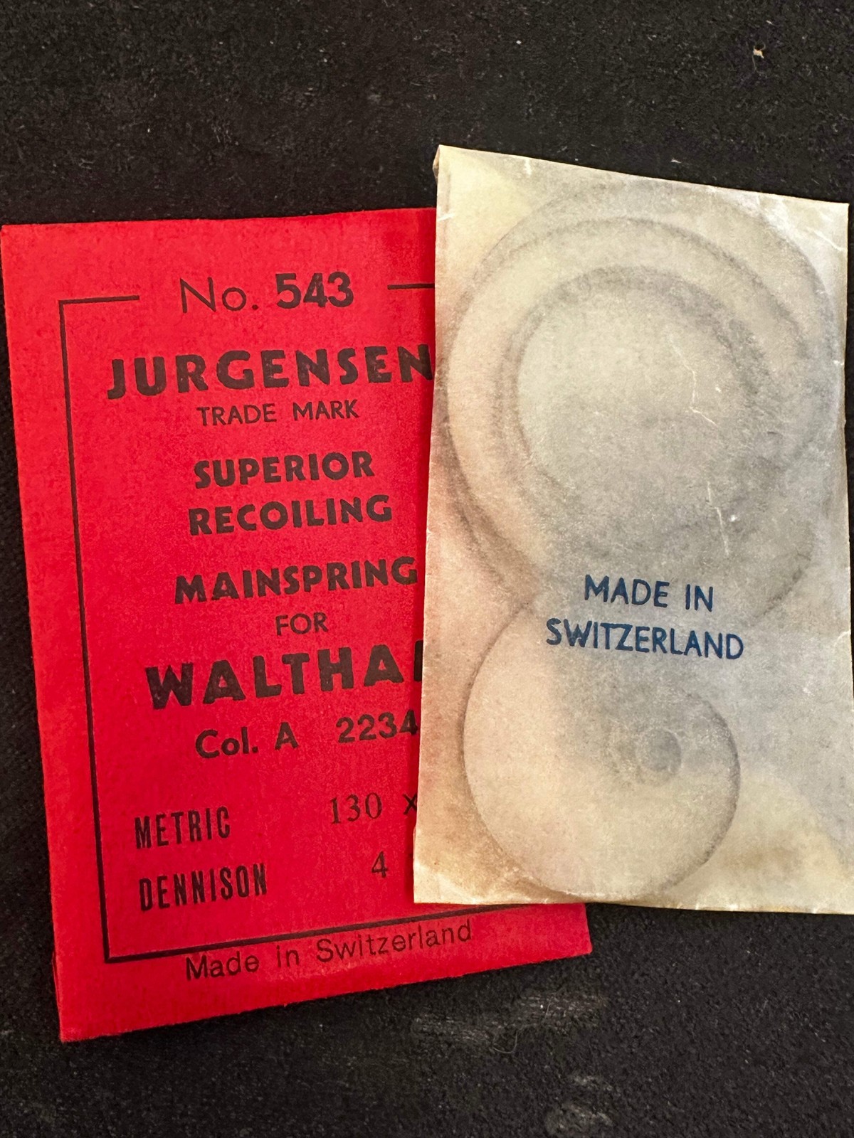 Jurgensen Mainspring #543 for Waltham Colonial A No. 2234 – Steel