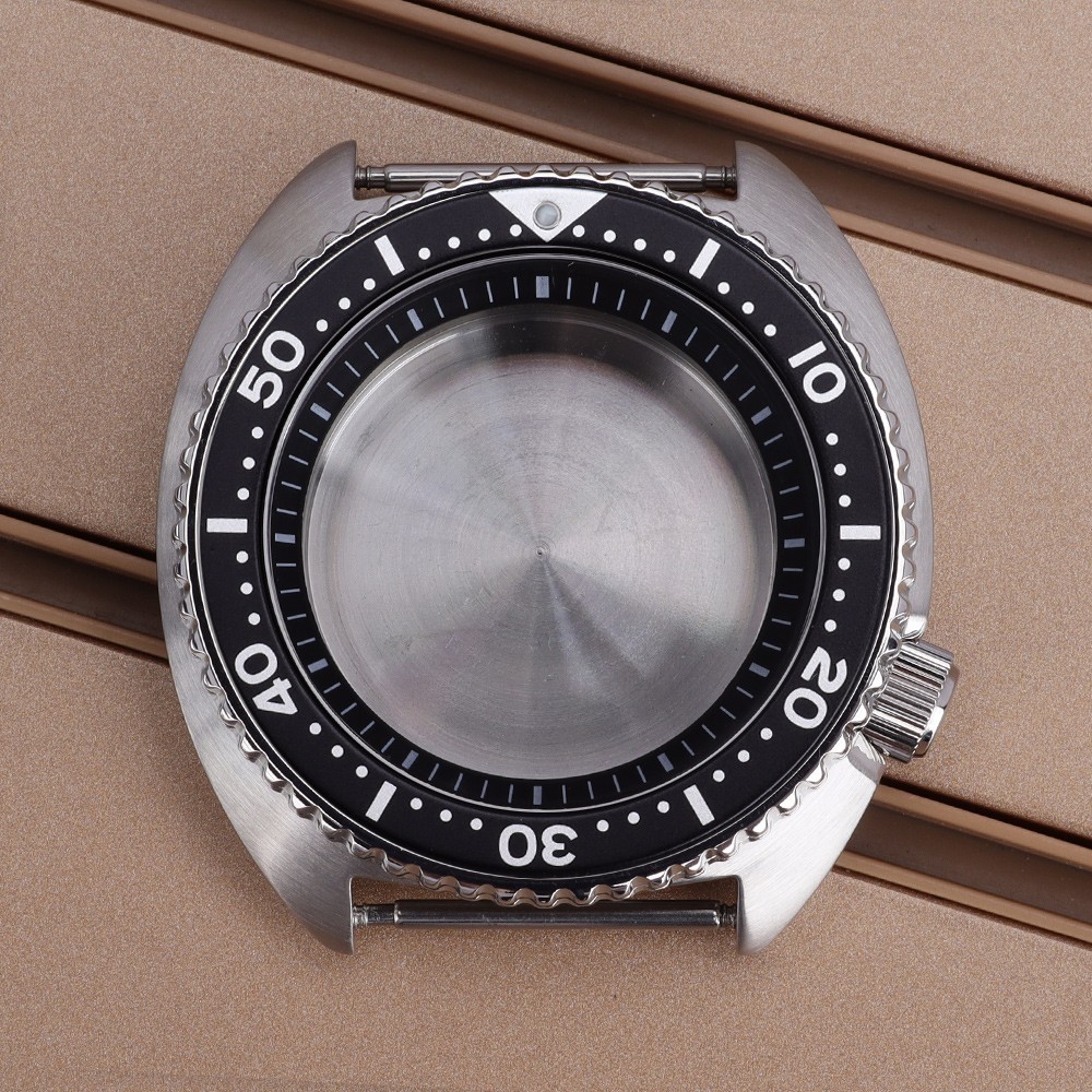 45mm Steel Silver Watch Case Modify Turtle Mod Sapphire 20ATM For Seiko NH35 38