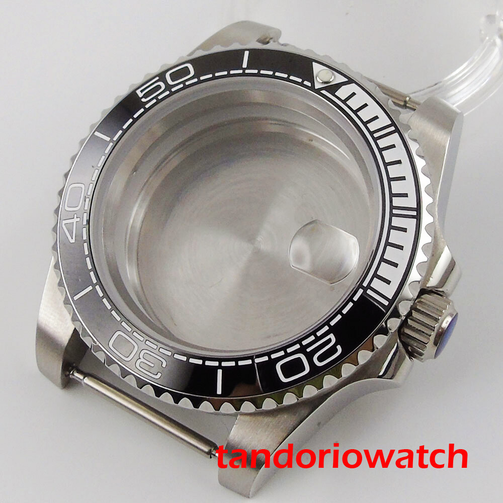 Bliger 40mm watch case fit NH35 NH36 MIYOTA movement steel ceramic bezel insert