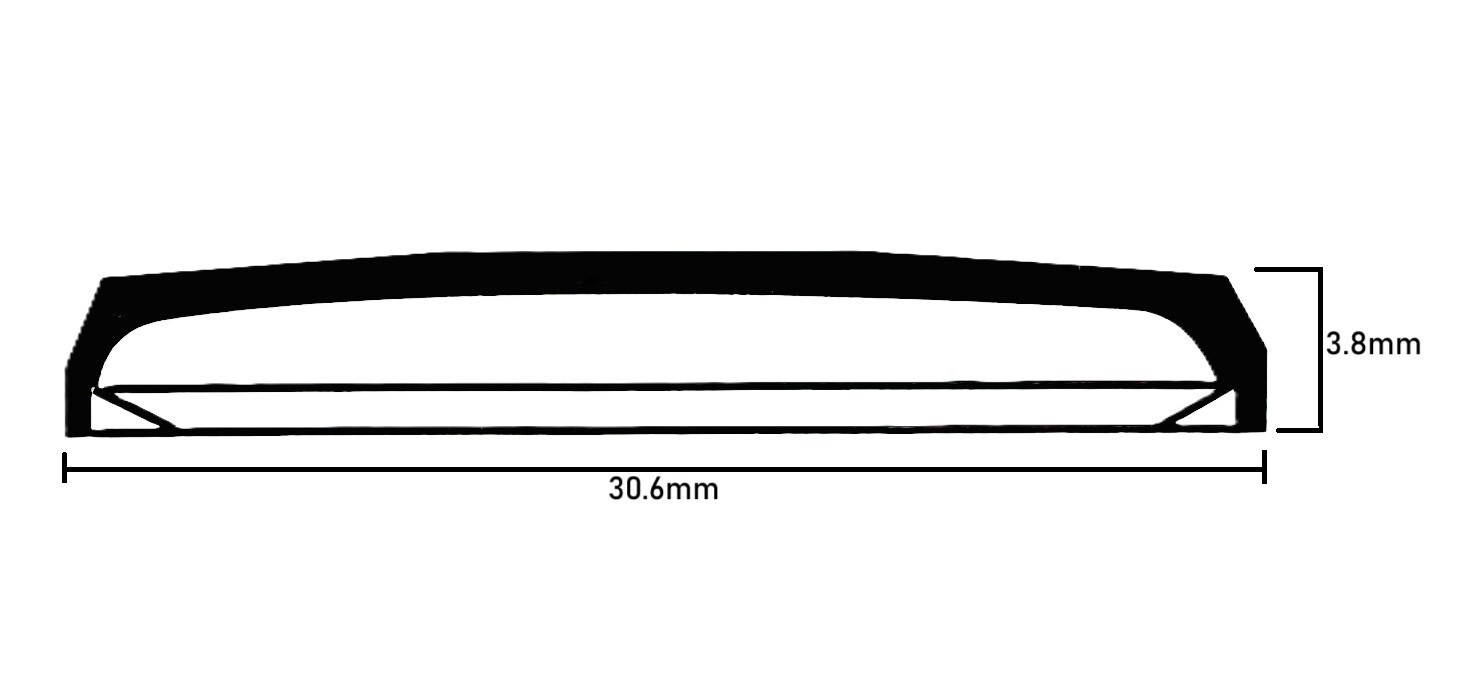30.6mm Acrylic Crystal with Gold Tension Ring, SEIKO-Style Flat Top