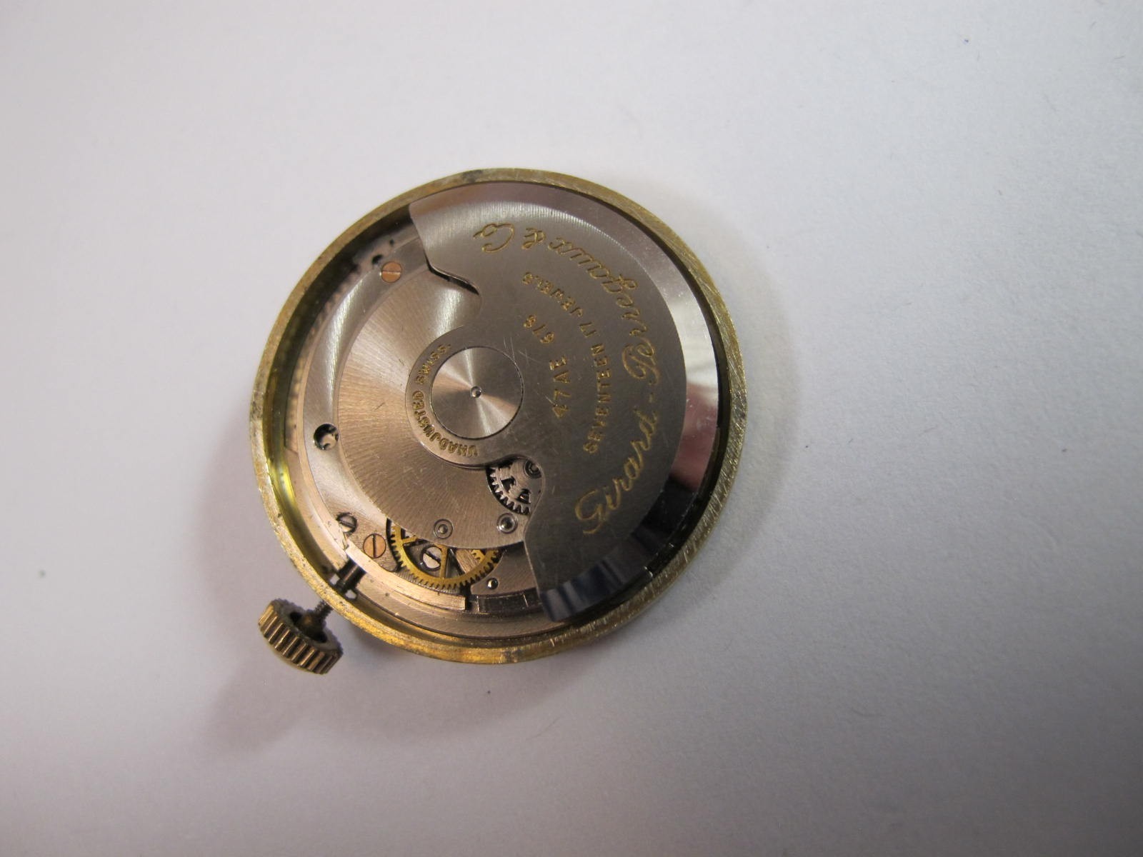GIRARD PERREGAUX MENS VINTAGE 47AE 678 GYROMATIC MOVEMENT RUNS COMPLETE
