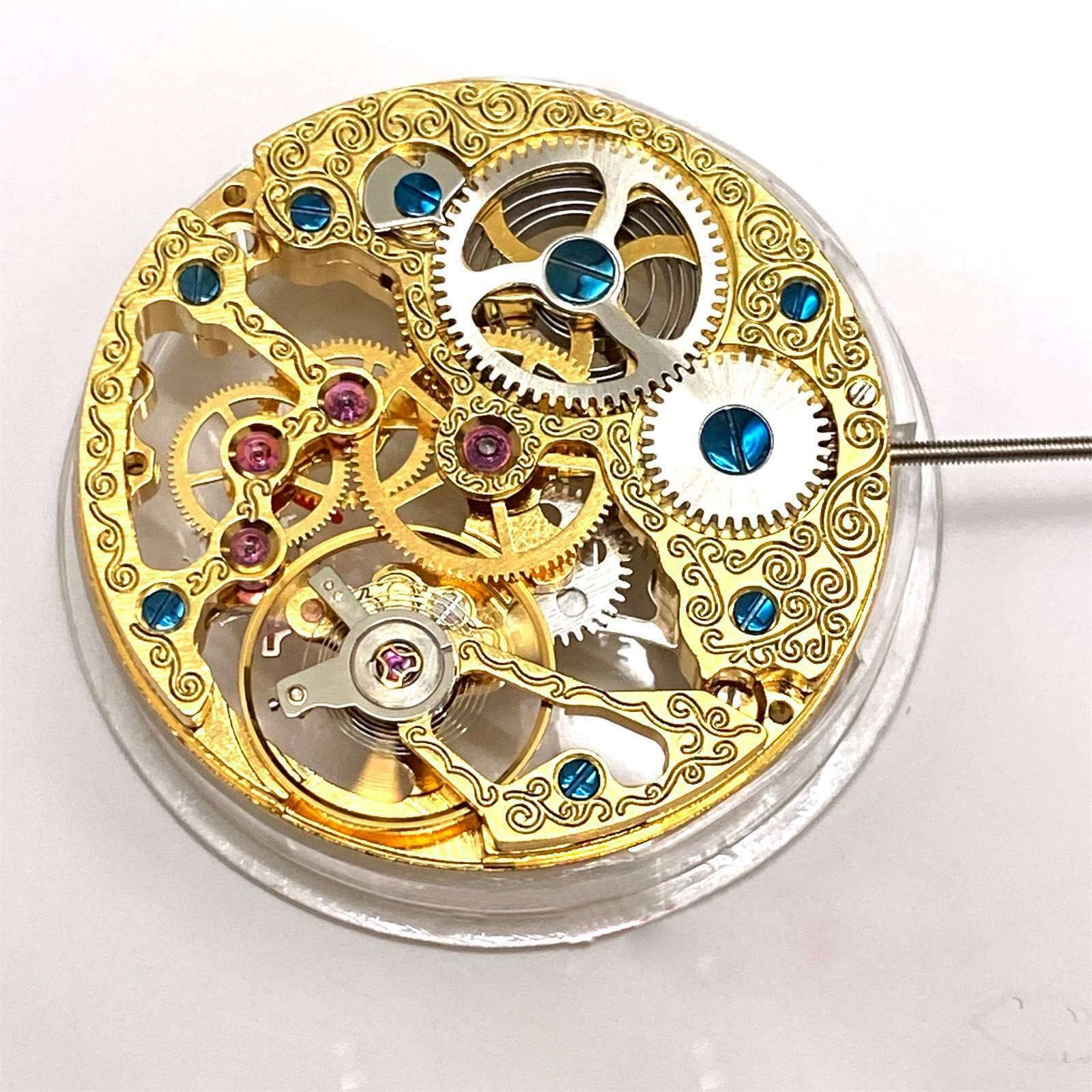 36.6mm Vintage Hollow Skeleton Mechanical 6497 ST3600 Movement Handwind 21600bph