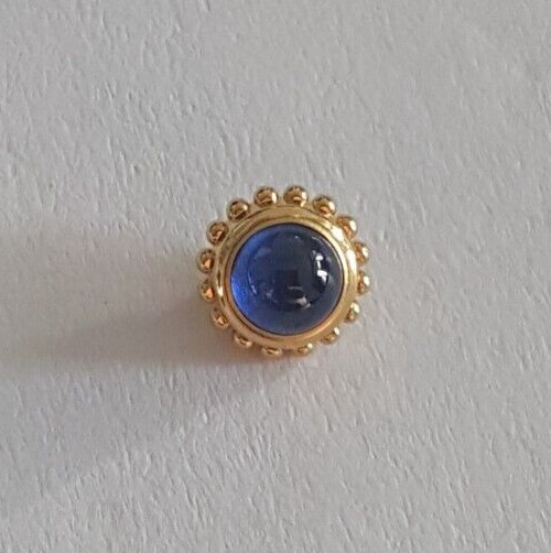 Cartier Undercut Gold Plated Crown With Blue Cabochon Stone