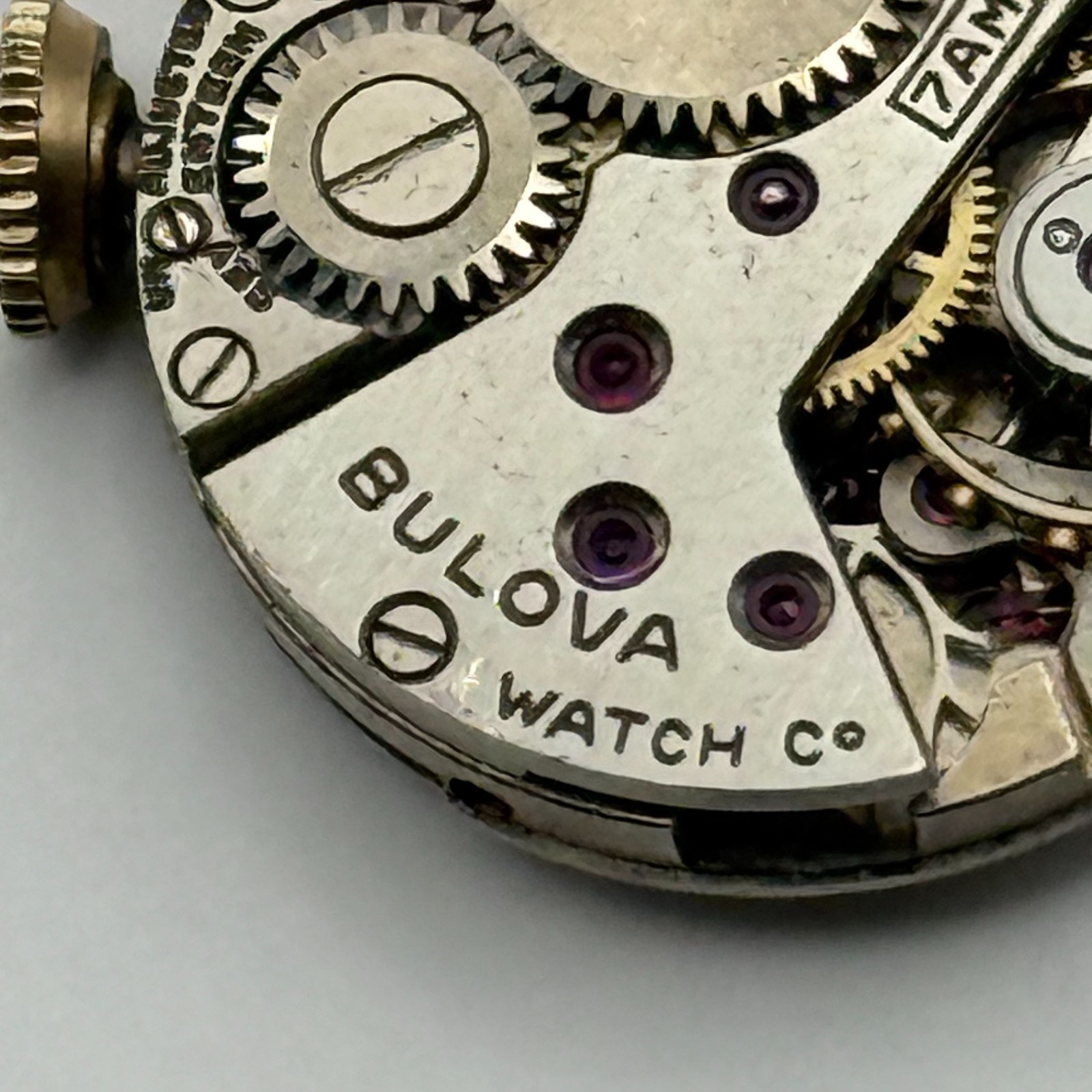 Bulova 7AM Watch Movement Running Swiss 17Jewels Manual Wind Parts Repair 17.1mm