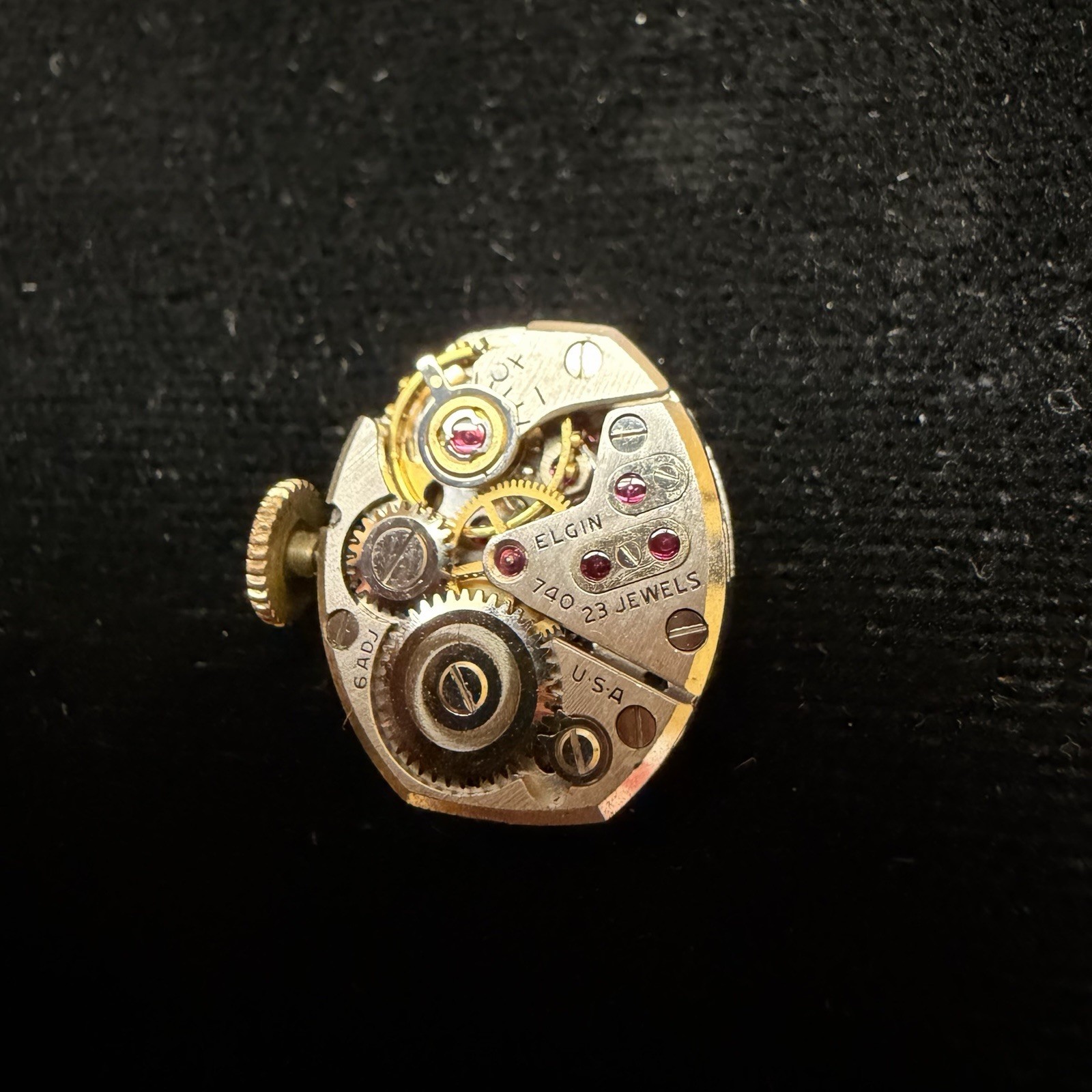 Vintage Lady Elgin Cal 740 Women’s Watch Movement 23j 23 Jewels USA Parts Repair