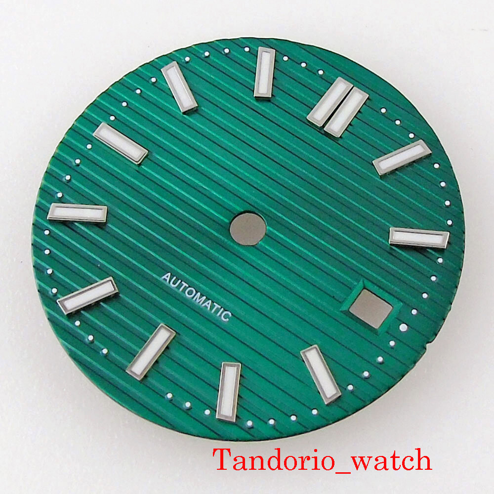 29.8mm No Logo Luminous Marks With Date Window Stainless Steel Watch Dial Face