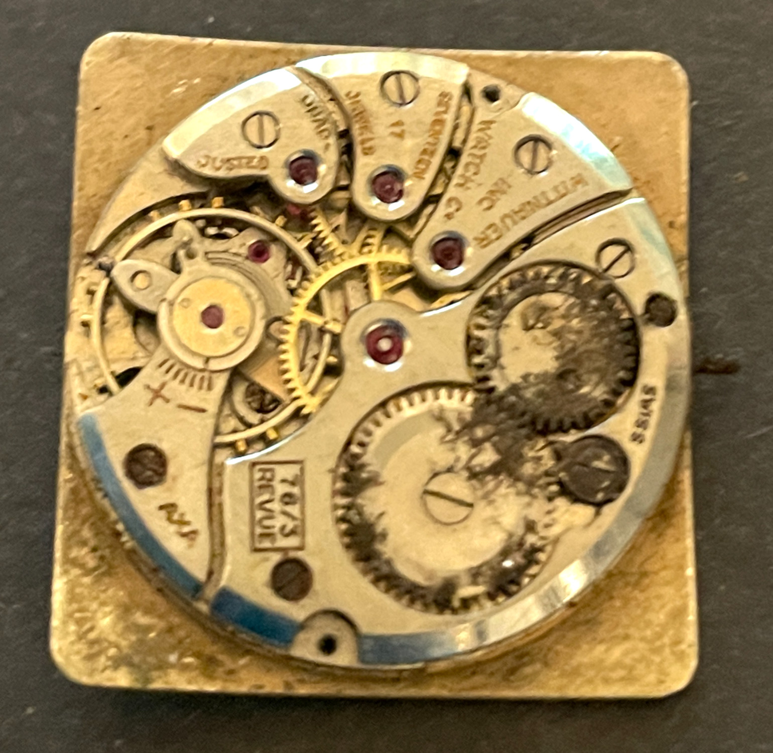 Vintage Wittnauer Cal 76/3 Revue Men’s Watch Movement Good Balance 17j Swiss