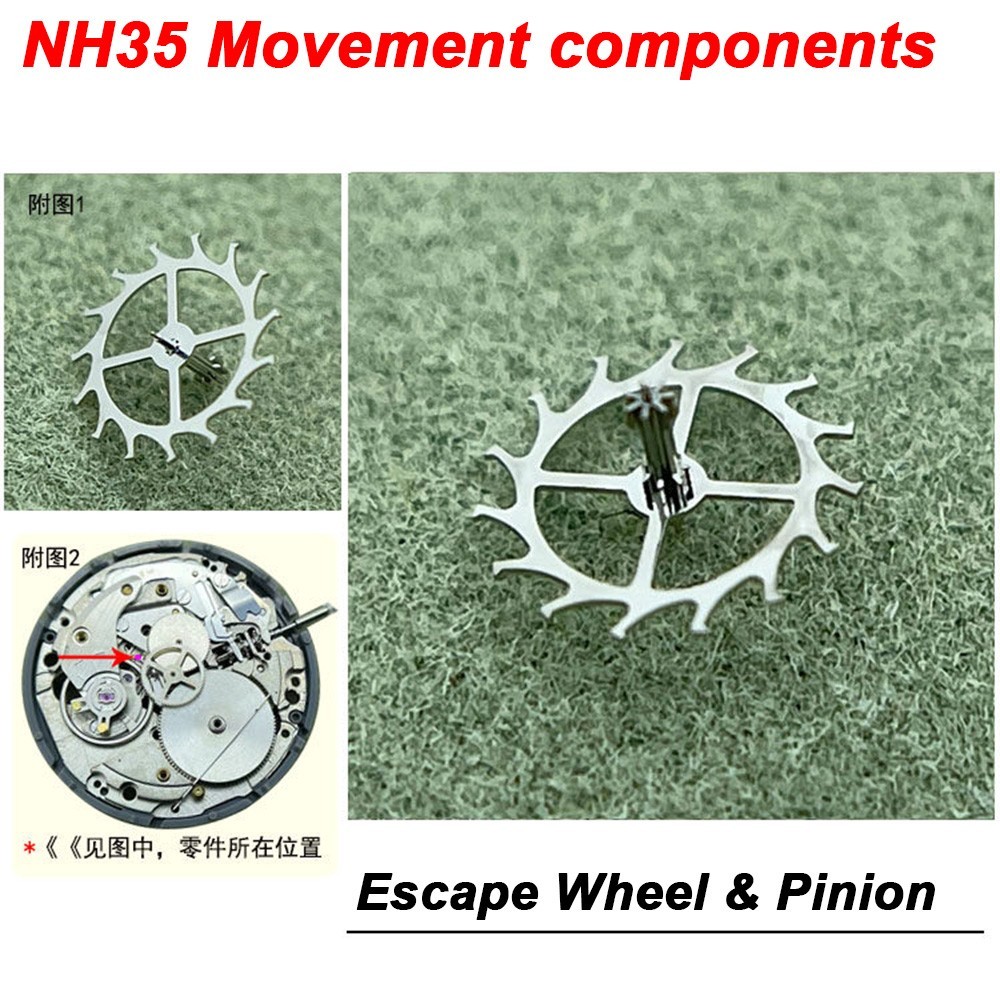 NH35/36 movement parts-Balance Cock-Center Wheel -Balance Wheel-Mainspring