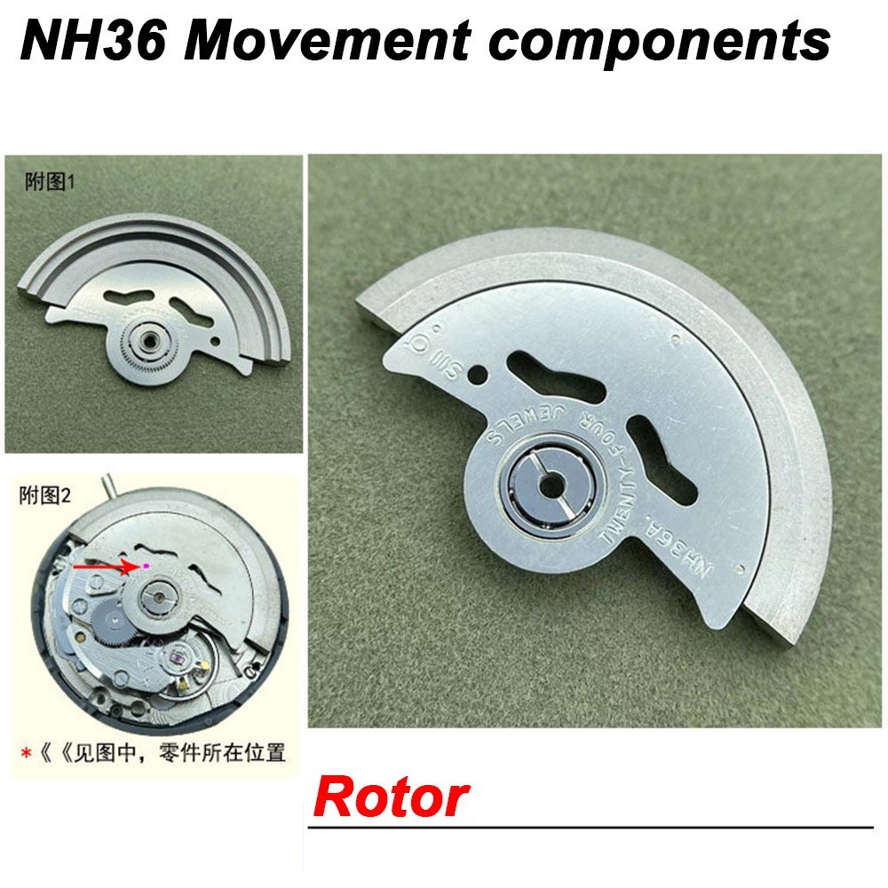 NH35/36 movement parts-Balance Cock-Center Wheel -Balance Wheel-Mainspring