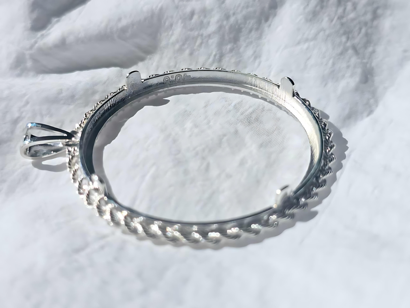 925 Sterling Silver Prong Back Illusion Rope Bezel for 41mm 1 oz Coins