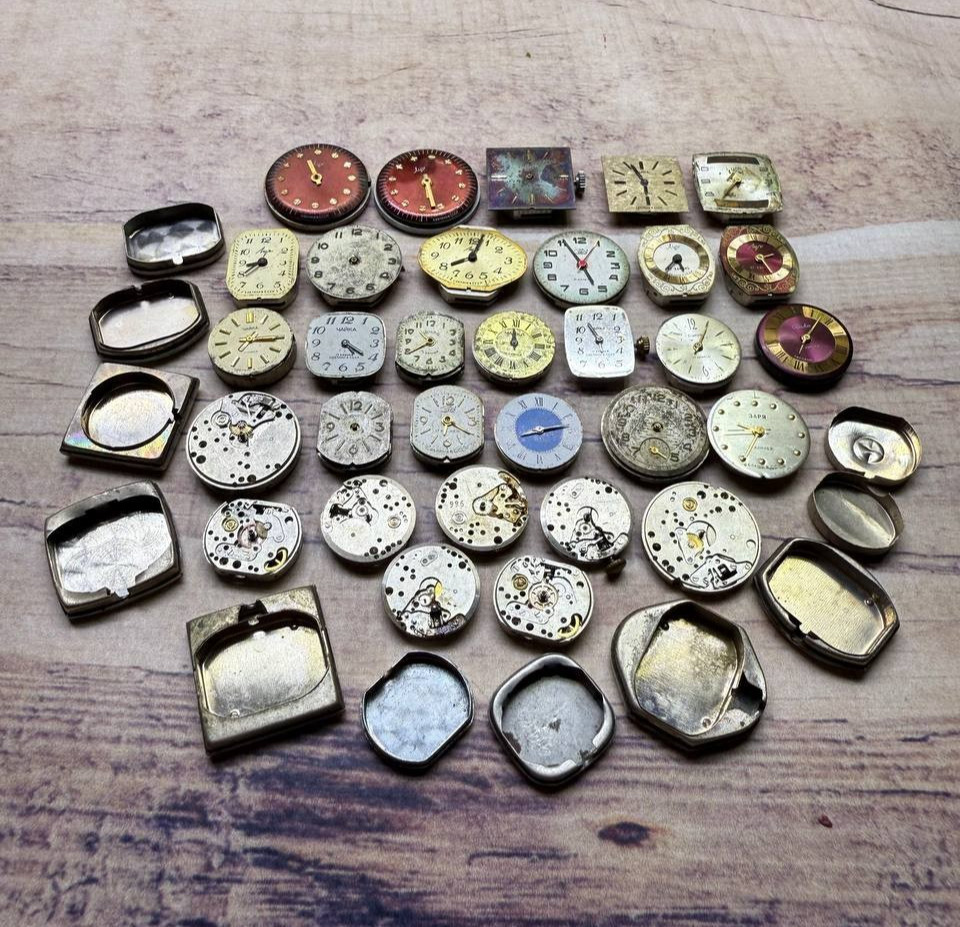 Dial with watch mechanism 31 pcs, beam and seagull USSR non-working.