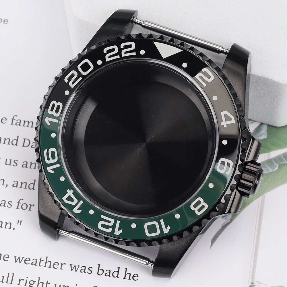 FEIYASHI Green Ceramic 40mm NH35 Watch Case Steel GMT Style For Seiko NH35 NH36