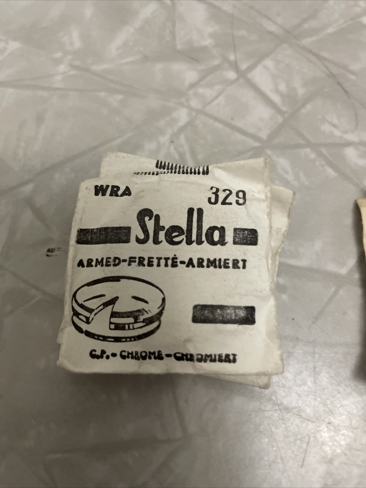 Vintage Stella Armored Silver Chrome Ring Watch Crystal WRA 329, 336, 334, 331