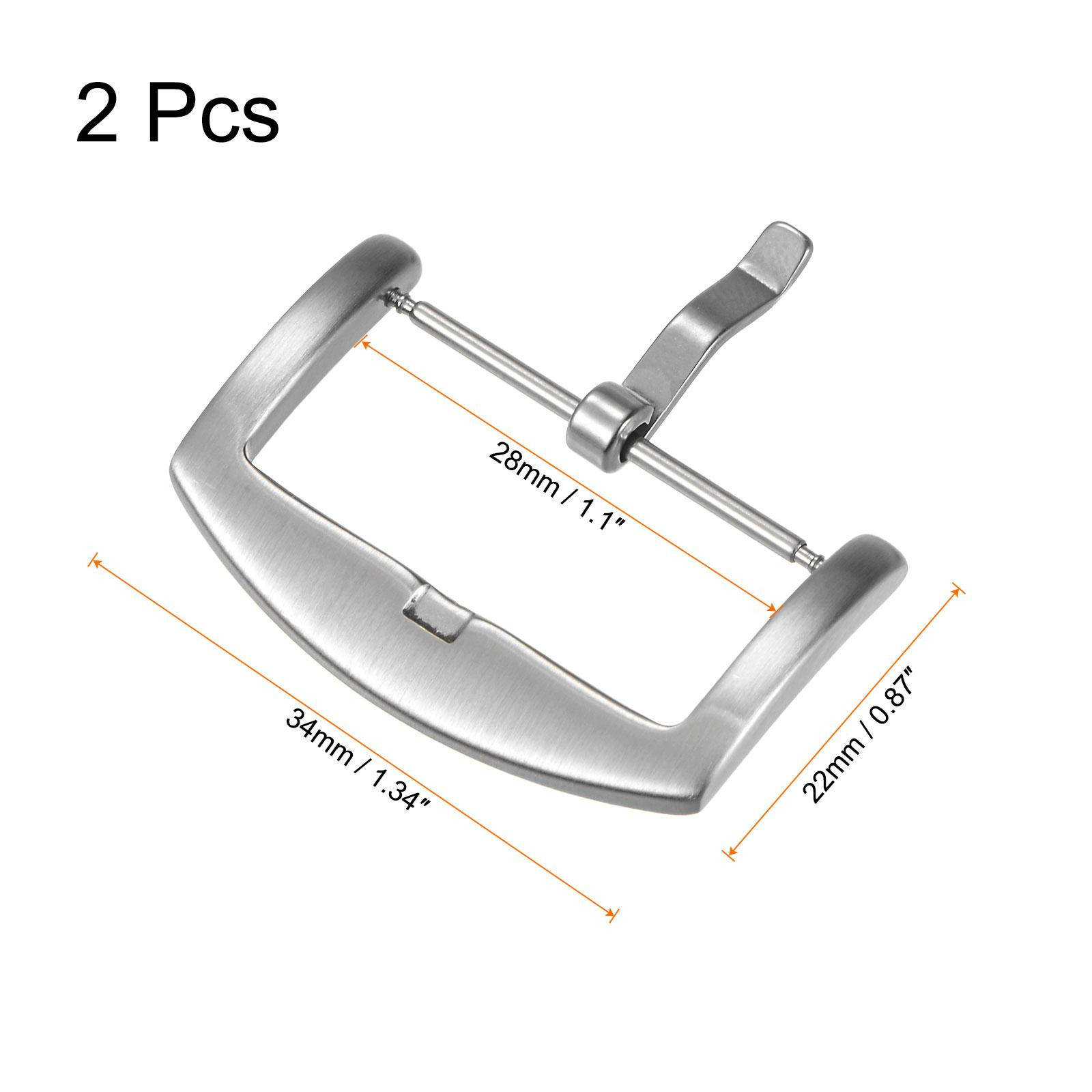 2Pcs Watch Brushed SUS201 Arc Side Type Buckle for 28mm Width Watch Bands