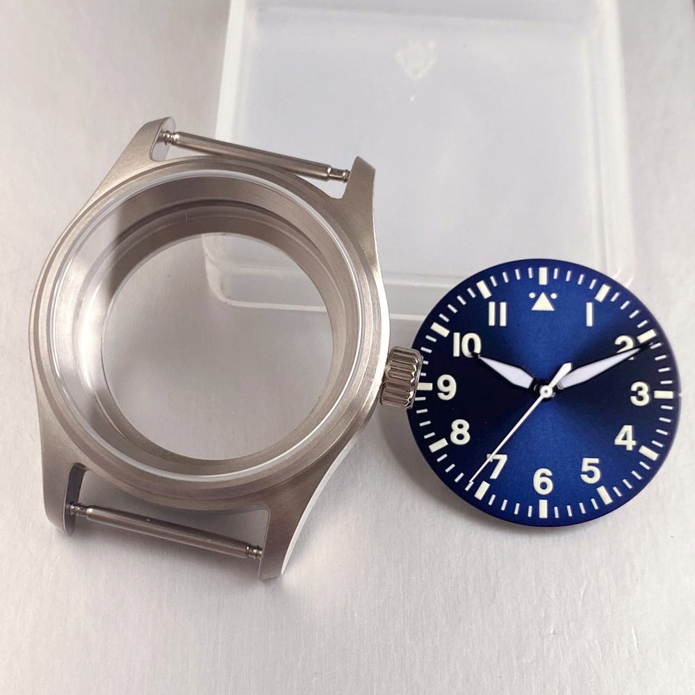 36mm pilot style Steel Watch Case For Miyota 8215/NH35/PT5000 Sapphire Glass